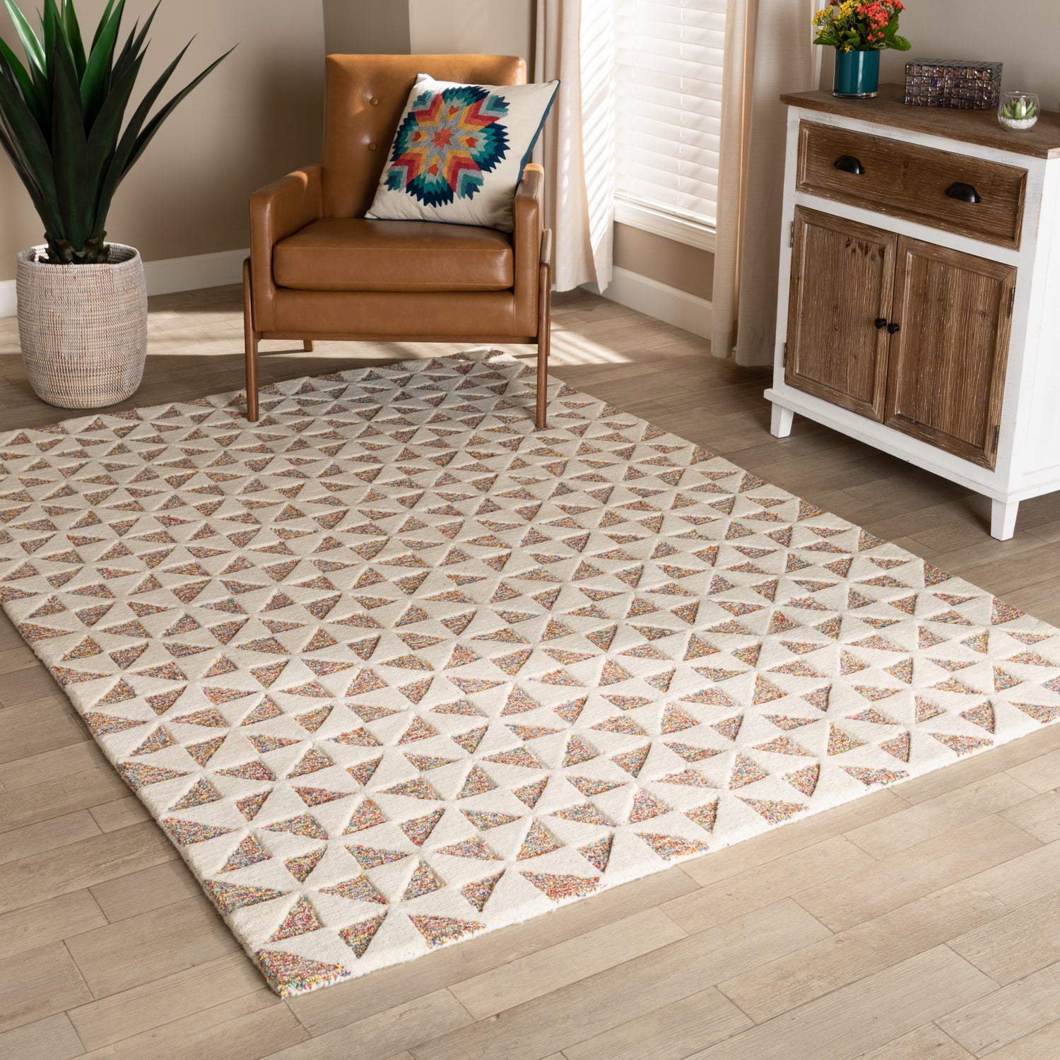 Adusa Area Rug - Modern Multi-Colored Hand-Tufted Wool and Cotton Design for Stylish Home Décor