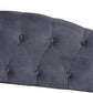 Benjamin Daybed - Modern and Contemporary Grey Velvet Fabric Upholstered with Dark Brown Finished Wood