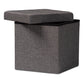 Palmer Storage Ottoman Modern Dark Grey Fabric Upholstered Wood Design with Hidden Storage Compartment