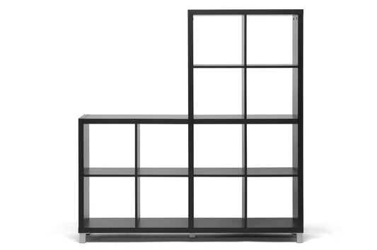 Sunna Modern Cube Shelving Unit in Dark Brown - Stylish Storage for Home or Office, Contemporary Design, Versatile Display, Space-Saving Furniture