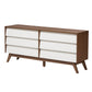 Hildon Mid-Century Modern 3-Piece Storage Set in Two-Tone White and Walnut Finished Wood for Stylish Organization and Décor