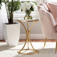 Tarmon Modern End Table - Gold Metal Base with Elegant Marble Top