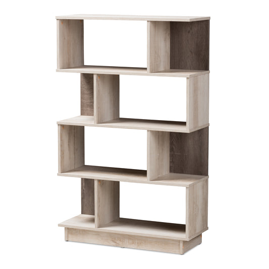 Teagan Modern Bookcase Oak Finished Display Unit for Stylish Home Storage and Organization