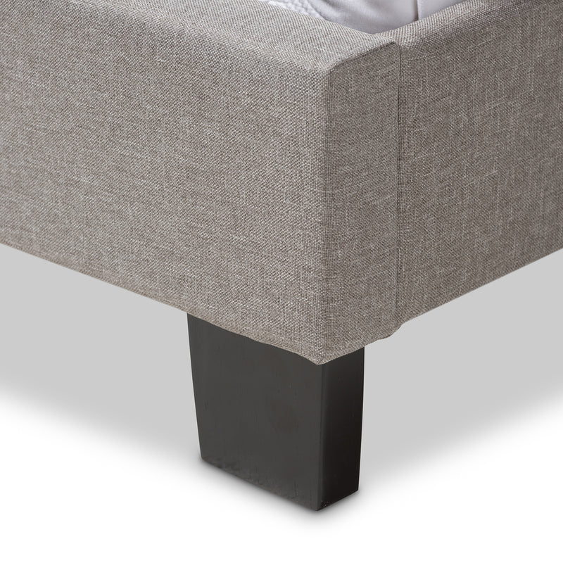 Lexi Queen Size Bed - Modern Light Grey Fabric Upholstered Design for Stylish Bedrooms