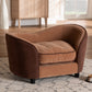 Hayes Pet Sofa Bed Modern Two-Tone Light and Dark Brown Fabric Upholstered Design for Pets