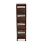 Bosley Storage Unit Modern French Inspired Walnut Brown Wood with 4 Baskets for Stylish Organization and Home Décor