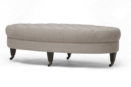 Brighton Ottoman Beige Linen Modern Tufted Design for Stylish Home Decor and Versatile Seating Options