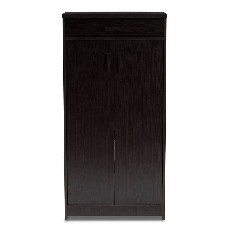 Bienna Shoe Cabinet - Modern Wenge Brown Storage Solution for Organizing Footwear