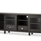 Walda TV Cabinet 70-Inch Greyish Dark Brown Wood with 2 Sliding Doors and 2 Drawers