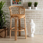 Orchard Bohemian Rattan Bar Stool in Natural Brown - Stylish Seating for Home Bars and Kitchens