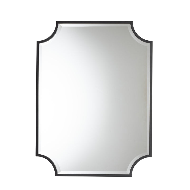 Parcenet Modern Accent Wall Mirror in Black Metal for Stylish Home Decor