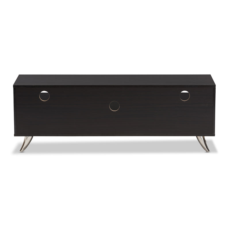 Warwick TV Stand Modern Espresso Brown Finished Wood Entertainment Center with Storage for Living Room