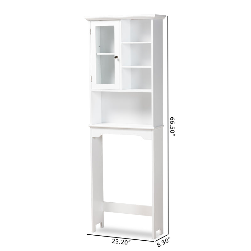 Campbell Bathroom Storage Cabinet Modern White Finished Wood Over the Toilet Organizer for Space-Saving Solutions