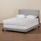 Tamira Panel Bed - Modern and Contemporary Glam Grey Velvet Fabric Upholstered