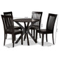 Zora Dining Set Modern 5-Piece Dark Brown Finished Wood Furniture for Stylish Home Decor