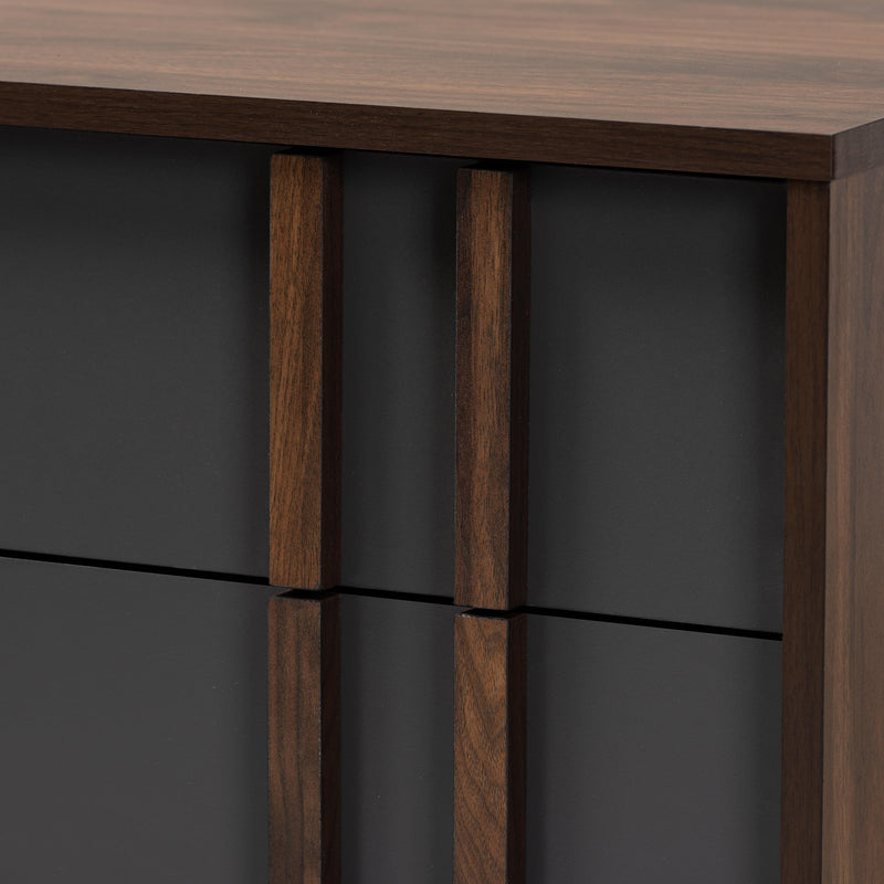 Naoki Bedroom Dresser Modern Two-Tone Grey and Walnut Finished Wood with 6 Drawers for Stylish Storage Solutions