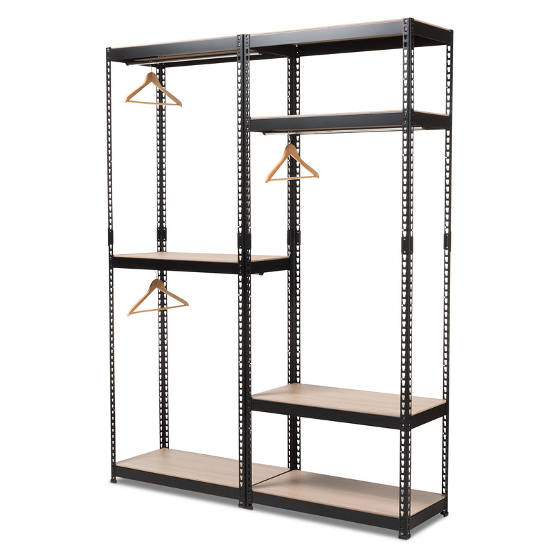 Gavin Black Metal 7-Shelf Closet Organizer for Efficient Storage and Organization