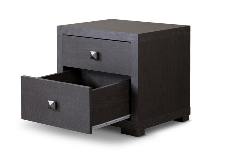 Espresso Silverstone Nightstand - Modern Bedroom Furniture with Sleek Design and Practical Storage Solutions