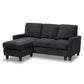 Greyson Sectional Sofa Modern and Contemporary Dark Grey Fabric Upholstered Reversible