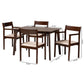 Helene Dining Set Mid-Century Modern 5-Piece Cream Fabric and Dark Brown Wood Furniture for Stylish Dining Rooms