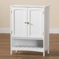 Jaela Bathroom Storage Cabinet Modern White Finished Wood 2-Door Organizer for Stylish Home Décor and Efficient Space Management