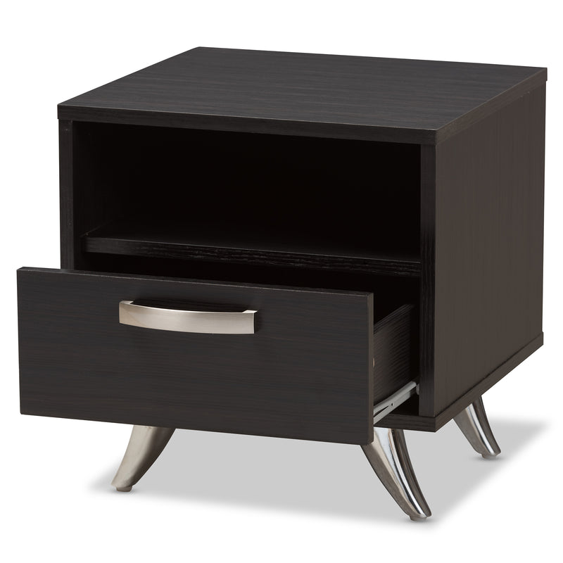 Warwick End Table - Modern Espresso Brown Finished Wood Accent Table for Living Room or Bedroom