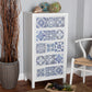 Alma Accent Storage Cabinet Spanish Mediterranean Inspired 5-Drawer Design with White Wood and Blue Floral Tile