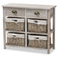 Vella Storage Unit Modern Grey Finished Wood 2-Drawer Unit with Baskets for Organized Living