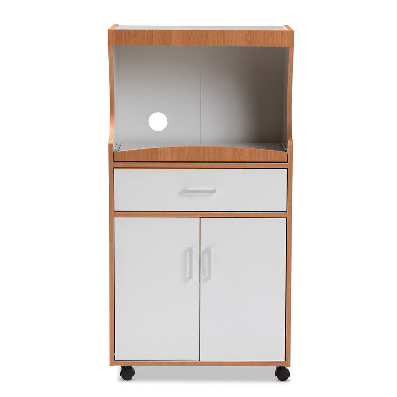 Edonia Kitchen Cabinet Modern Contemporary Design Beech Brown White Finish