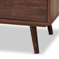 Grover Sideboard Mid-Century Modern Two-Tone Cherry Brown and White Wood 1-Door Buffet for Stylish Storage and Display