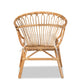 Benicia Rattan Dining Chair Modern Bohemian Style Natural Brown Finish