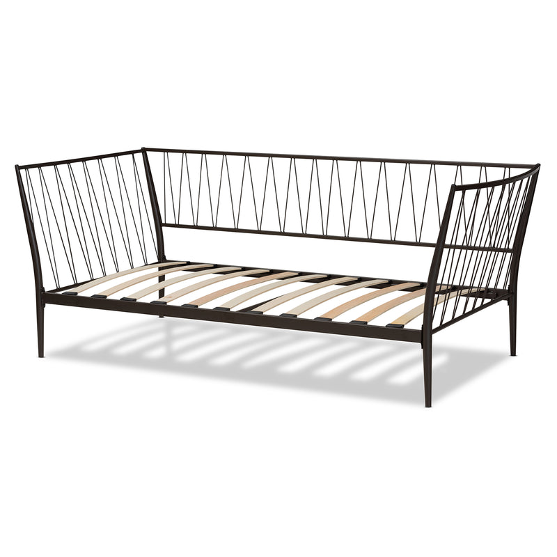 Lysa Twin Size Daybed Modern Black Finished Metal Frame for Stylish Bedroom or Guest Room Decor