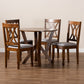 Irene 5-Piece Dining Set - Modern Grey Fabric Chairs with Walnut Brown Finished Wood Table