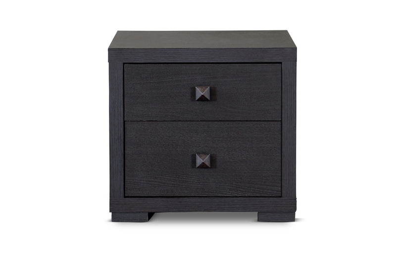 Espresso Silverstone Nightstand - Modern Bedroom Furniture with Sleek Design and Practical Storage Solutions