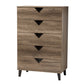 Wales Modern 3-Piece Storage Set in Two-Tone Black and Light Brown Finished Wood