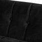 Ambra Glam Sofa Luxe Black Velvet Upholstered Button Tufted with Gold-Tone Frame