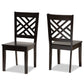 Caron Dining Chair Set Modern and Contemporary Transitional Dark Brown Finished Wood 2-Piece