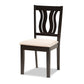 Fenton Dining Set Modern 5-Piece Collection with Sand Fabric Upholstery and Dark Brown Finished Wood