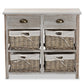 Vella Storage Unit Modern Grey Finished Wood 2-Drawer Unit with Baskets for Organized Living