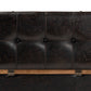 Farrow Ottoman Modern Rustic Transitional Design Dark Brown Faux Leather Oak Brown Finished Wood Base