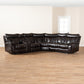 Lewis Modern Contemporary Reclining Sectional Sofa 6-Piece Dark Brown Faux Leather Upholstered Seating for Stylish Living Rooms