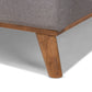 Gretchen Platform Bed - Modern and Contemporary Grey Fabric Upholstered with Walnut Brown Finished Wood