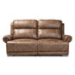 Buckley Reclining Sofa Modern Light Brown Faux Leather Upholstered 2-Seater Couch for Stylish Living Rooms