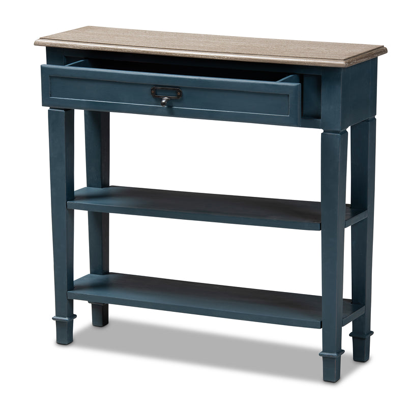 Dauphine Accent Console Table French Provincial Blue Spruce Finished Wood