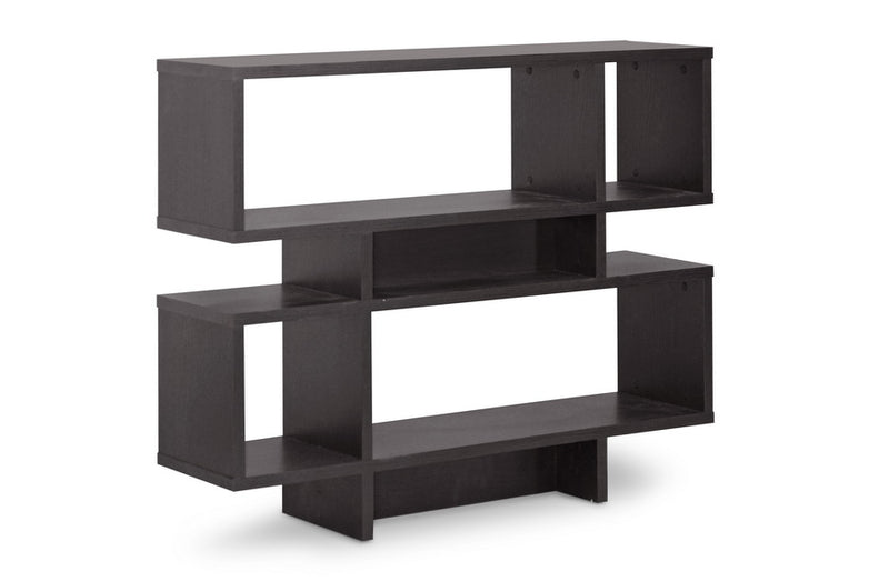 Cassidy Modern Bookshelf 4-Level Dark Brown Storage Unit for Home or Office Stylish Functional Bookcase