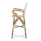 Marguerite Bistro Bar Stool Classic French Indoor and Outdoor Beige and Red Bamboo Style Stackable