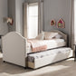 Alessia Daybed Modern and Contemporary Beige Fabric Upholstered with Guest Trundle Bed