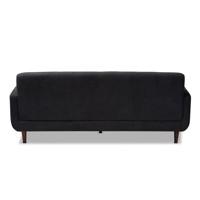 Allister Sofa Mid-Century Modern Dark Grey Fabric Upholstered