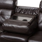 Roland Sectional Sofa Modern Dark Brown Faux Leather 2-Piece Design with Recliner and Storage Chaise for Comfort and Style