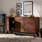 Calla Sideboard Modern Contemporary 2-Door Wood Buffet with Brown Black Oak Finish